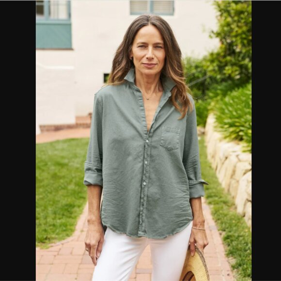 Frank & Eileen Tops - Frank & Eileen Shirt Womens Large Thyme Green Quiet Luxury Classic Capsule Relax